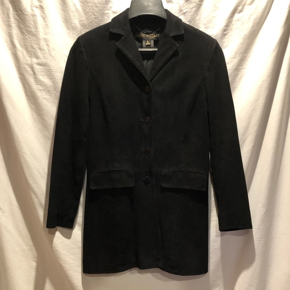 GRIFFTH♥️GRAY St. John Black Goat Suede Jacket